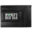 World's Best Dad Logo Leather Cash and Cardholder